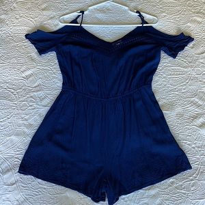 Navy Cold shoulder Short Romber